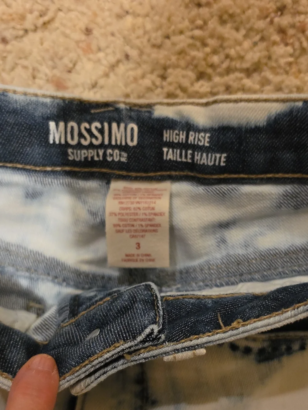 Mossimo Supply Co. High-Rise Acid Wash Denim Shorts in Red, White And Blue